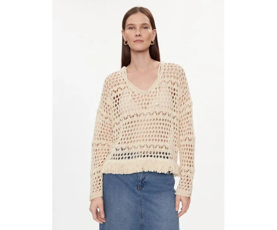 obrazek 1 Kontatto Sweter 3M2063C Beżowy Regular Fit