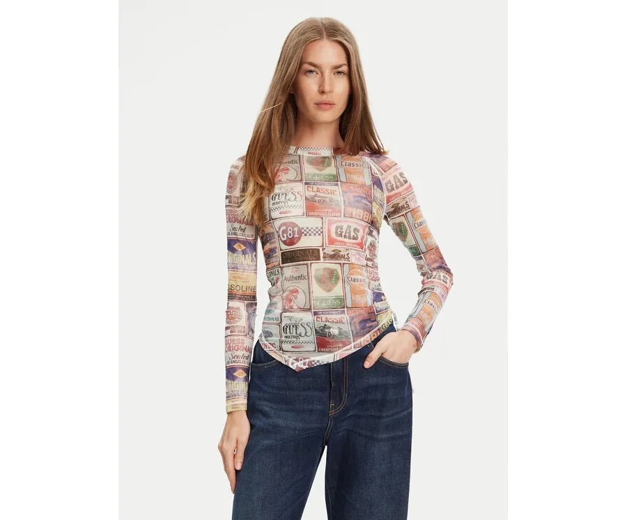 obrazek 1 Guess Bluzka W5YP43 KBBF2 Kolorowy Slim Fit