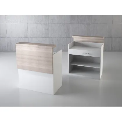 Zdjęcie Elegancka lada kasowa z szufladą i półką do sklepu