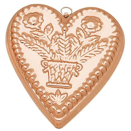Picture Heart-shaped cake tin, copper