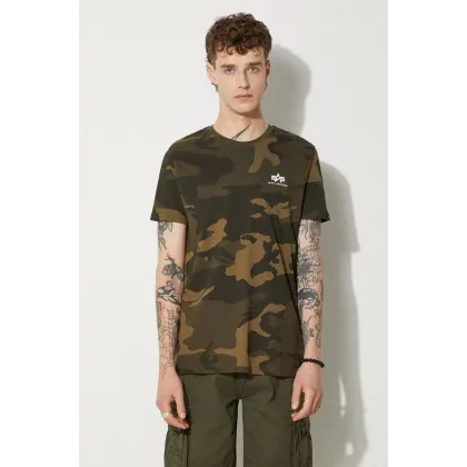 Zdjęcie Alpha Industries t-shirt bawełniany męski kolor zielony wzorzysty 188505C.239-ZIELONY