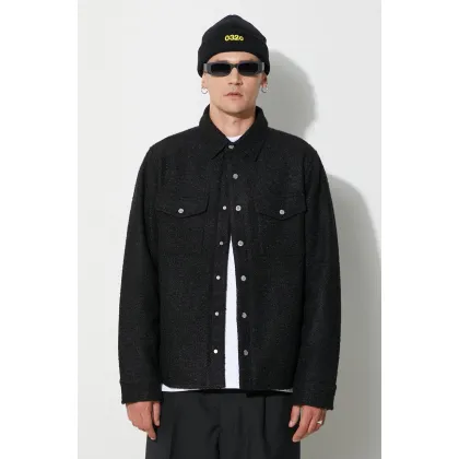 Zdjęcie Billionaire Boys Club kurtka z domieszką wełny OUTDOORSMAN OVERSHIRT kolor czarny przejściowa B23321