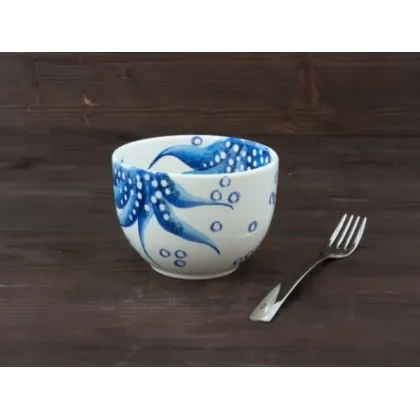Zdjęcie Mała miska sałatkowa zdobiona motywem ośmiornicy - Le Ceramiche