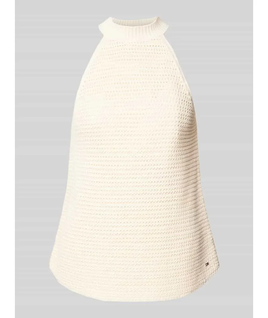 obrazek 1 Top z dzianiny z wiązaniem na szyi model ‘CROCHET’