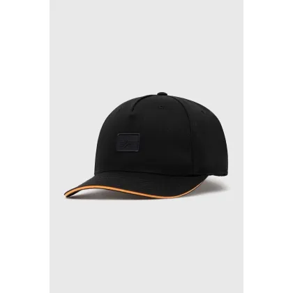 Zdjęcie Alpha Industries czapka z daszkiem bawełniana Essentials RL kolor czarny z aplikacją 146900