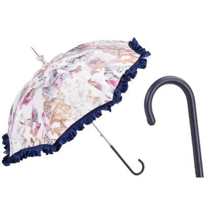 Zdjęcie Piękny parasol damski w stylu retro zdobiony wyjątkowym motywem w motyle – Pasotti