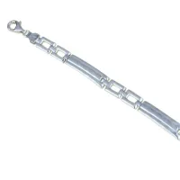 Picture Bracelet with alternating plates in boxes with laser finish