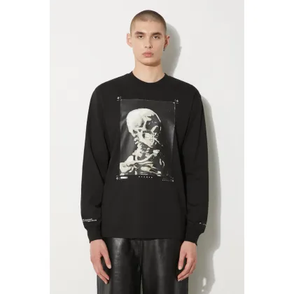 Zdjęcie STAMPD longsleeve Skeleton LS Relaxed Tee męski kolor czarny z nadrukiem SLA-M3249LT-BLK