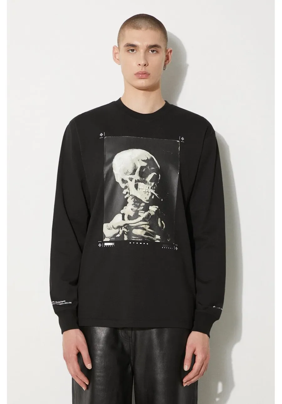 obrazek 1 STAMPD longsleeve Skeleton LS Relaxed Tee męski kolor czarny z nadrukiem SLA-M3249LT-BLK