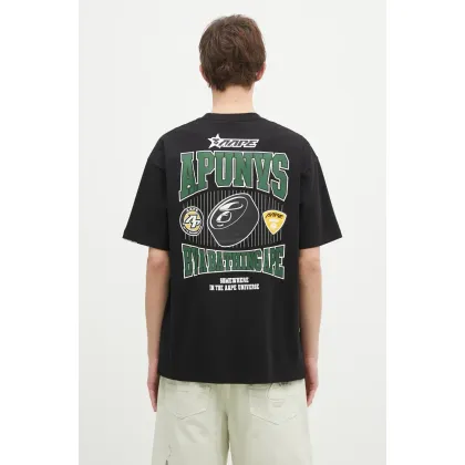 Zdjęcie AAPE t-shirt bawełniany Moon Face Logo męski kolor czarny z nadrukiem AAPTEM1547XXN