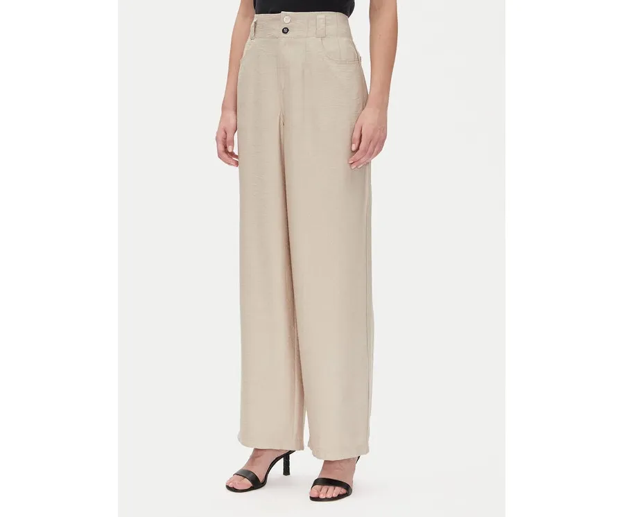 obrazek 1 DKNY Spodnie materiałowe P41KTR48 Beżowy Loose Fit