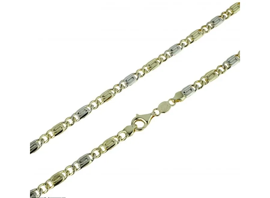 obrazek 1 Stylowy wydrążony płaski łańcuszek z ogniwami cm.50