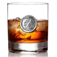 Picture Decorated whiskey glass from an English manufacturer