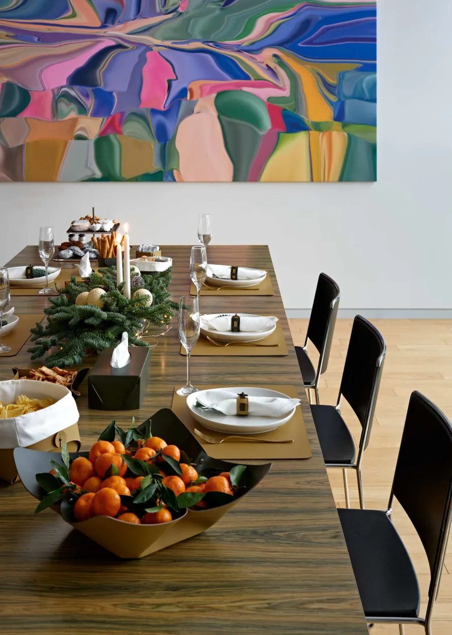 obrazek 5 Stylowa podkładka na biurko ze skóry w kolorze musztardowym i oliwkowym