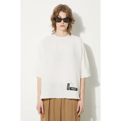 Zdjęcie Undercover bluzka lniana Blouse kolor beżowy gładka UC1D1402.2