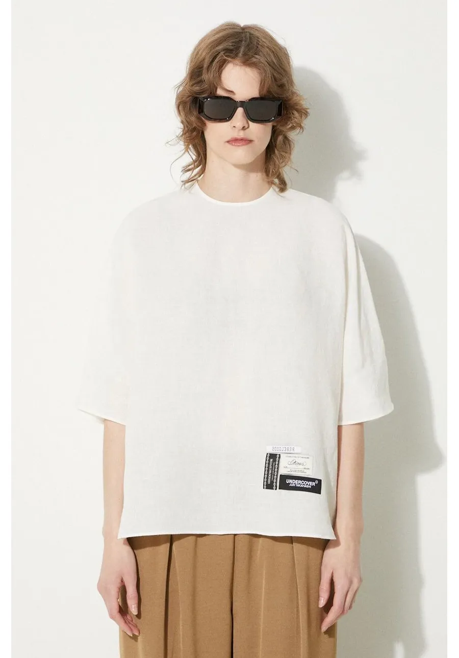 obrazek 1 Undercover bluzka lniana Blouse kolor beżowy gładka UC1D1402.2