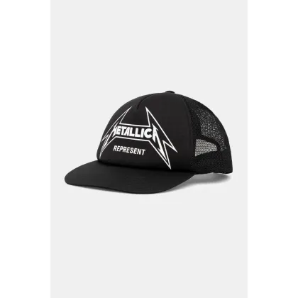 Zdjęcie Represent czapka z daszkiem Metallica Cap kolor czarny z nadrukiem MLM802.01