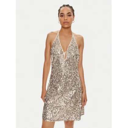 Zdjęcie ROTATE Sukienka koktajlowa Magnolia 1126281531 Złoty Slim Fit