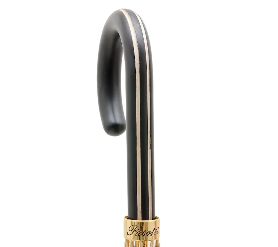 obrazek 5 Stylowy czarny parasol damski w białe kropki – Pasotti