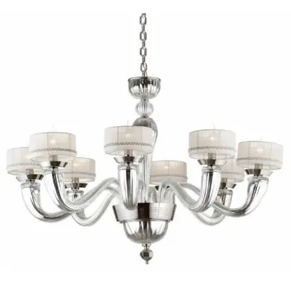 Zdjęcie Stylowy żyrandol ośmiolampowy ze szkła Murano z efektem lustra - Il Paralume Marina