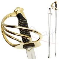 Zdjęcie Szabla oficerska – model Saint Cyr z pochwą i 24 karatowym złotym wykończeniem