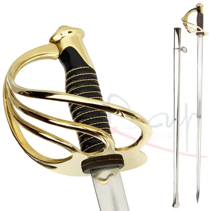 Zdjęcie Szabla oficerska – model Saint Cyr z pochwą i 24 karatowym złotym wykończeniem