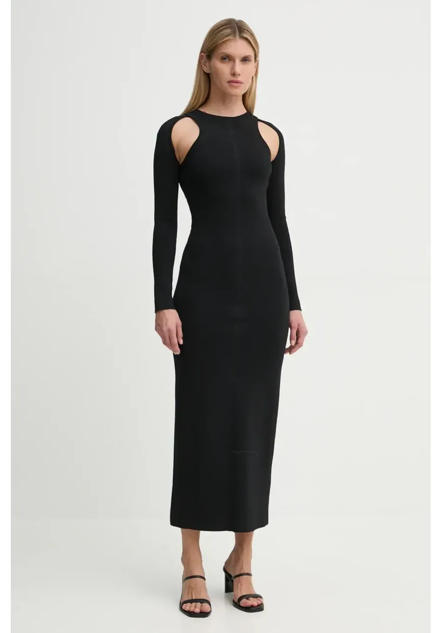 obrazek 1 Nanushka sukienka ANITTA kolor czarny maxi dopasowana NW24FWDR43099