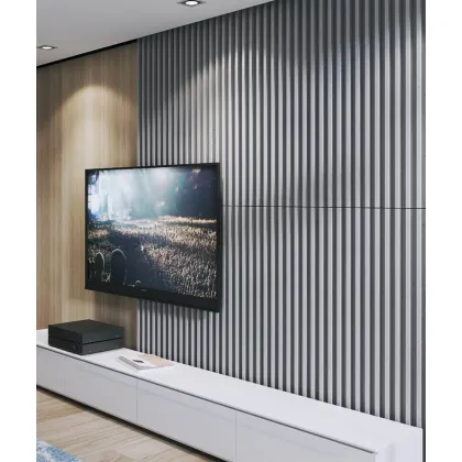 Zdjęcie 135x48,9 cm VT - PB39 (B1 siwo biały) LAMEL - Panel dekor 3D beton architektoniczny