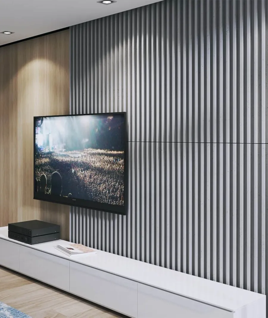 obrazek 1 135x48,9 cm VT - PB39 (B1 siwo biały) LAMEL - Panel dekor 3D beton architektoniczny