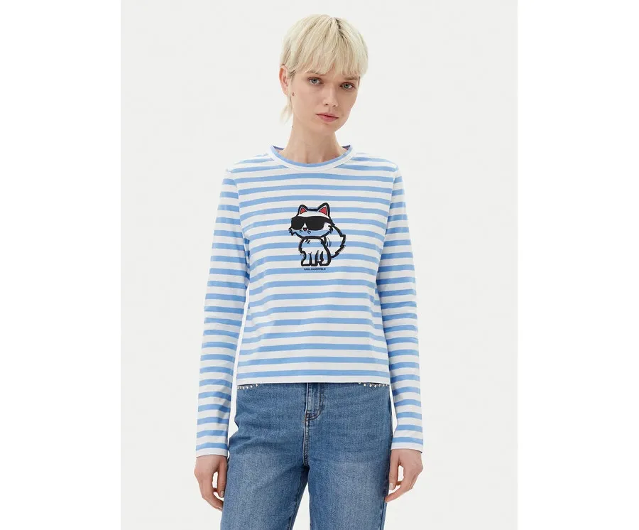 obrazek 1 KARL LAGERFELD Bluzka A1W17137 Niebieski Regular Fit