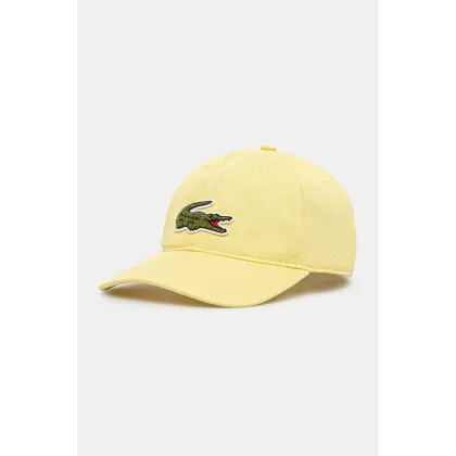 Zdjęcie Lacoste czapka z daszkiem kolor żółty z aplikacją RK3186