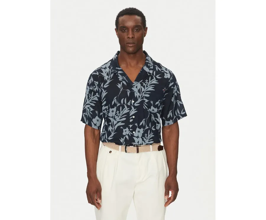 obrazek 1 Tommy Hilfiger Koszula Bowling Shirt Print UM0UM03227 Granatowy Regular Fit