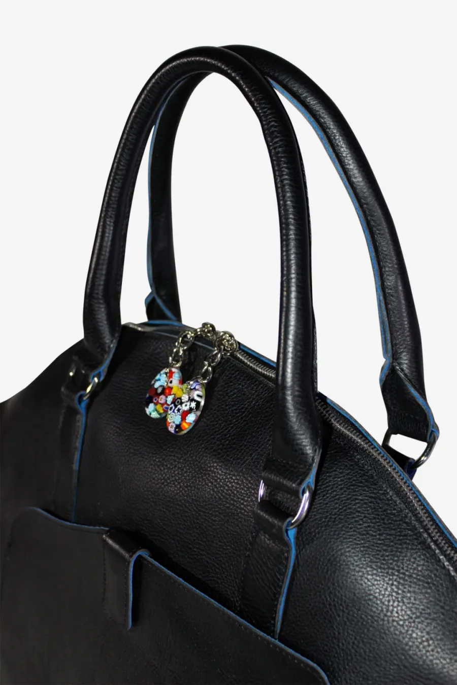 obrazek 3 Elegancka czarna torba wykonana ze skóry - Terrida