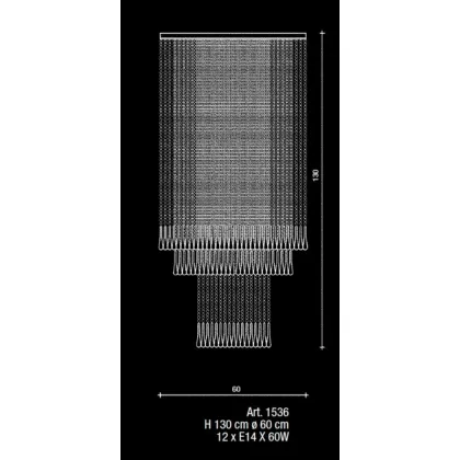 Zdjęcie Stylowy żyrandol w formie kaskady z elementami Swarovskiego - Il Paralume Marina