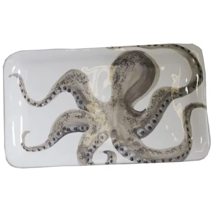 Zdjęcie Luksusowy malowany talerz z ośmiornicą - Virginia Casa
