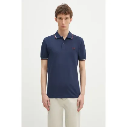Zdjęcie Fred Perry polo bawełniane kolor granatowy z aplikacją M3600.Y29