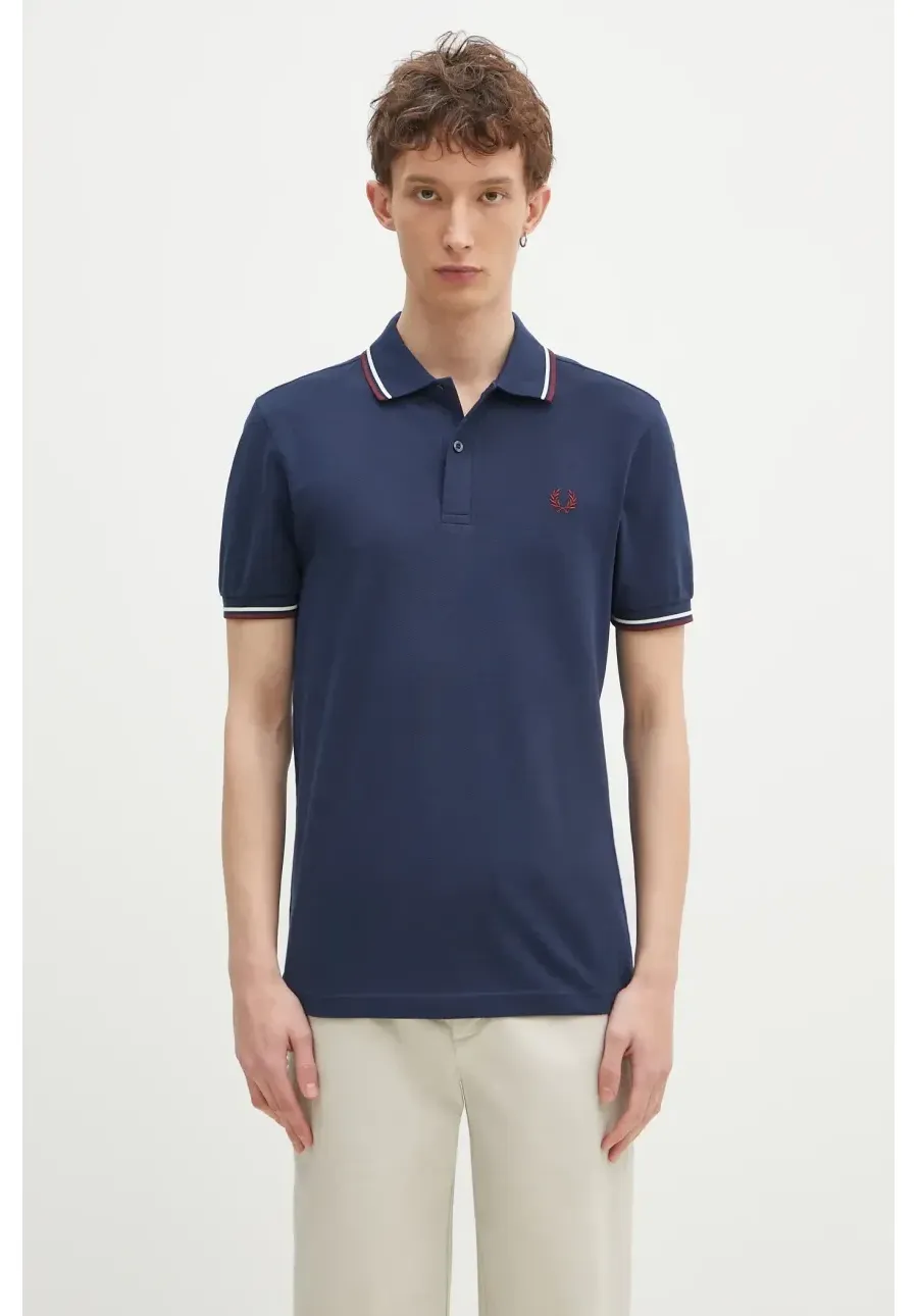 obrazek 1 Fred Perry polo bawełniane kolor granatowy z aplikacją M3600.Y29