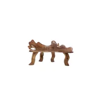 Picture Medium-sized decorative bench made of teak