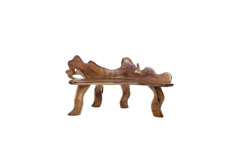 obrazek 1 Dekoracyjna ławka średniej wielkości z drewna tekowego