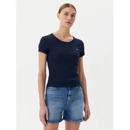 Zdjęcie Tommy Jeans T-Shirt DW0DW19502 Granatowy Slim Fit