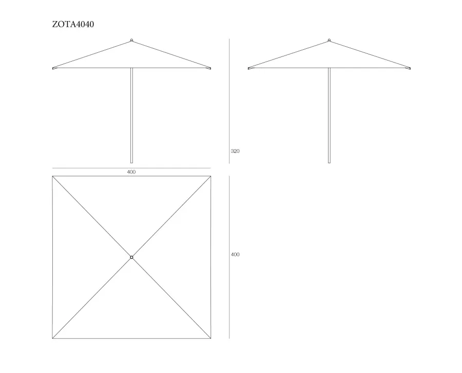 obrazek 2 Stylowy kwadratowy parasol teleskopowy z aluminiowym słupkiem do ogrodu