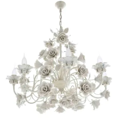 Picture White porcelain 8-arm chandelier for the apartment - Napoleon
