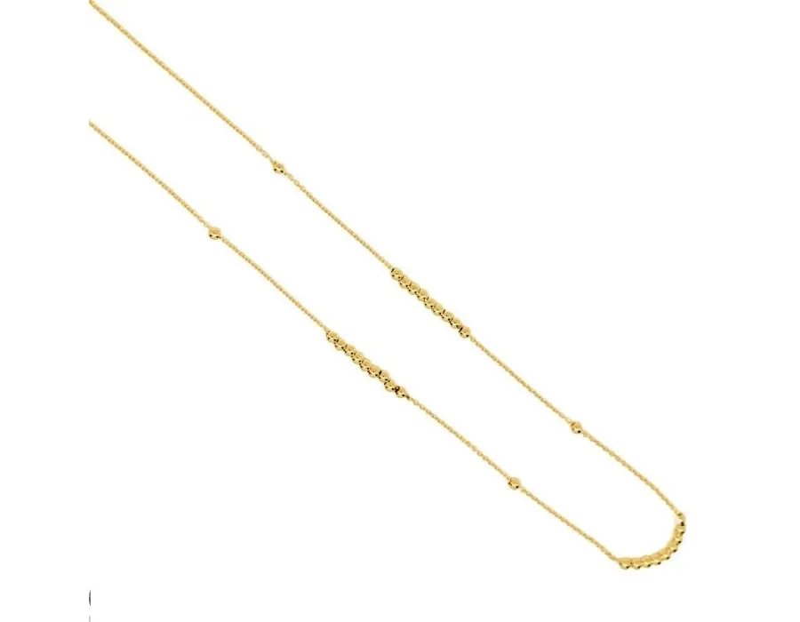 obrazek 1 Choker z łańcuszkiem typu rolo i błyszczącymi kulkami o długości od 41 do 44 cm.