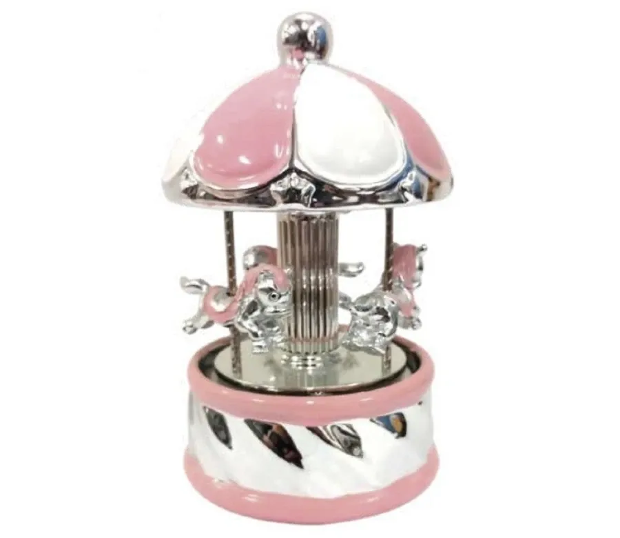 obrazek 1 Piękna pozytywka - karuzela w kolorze niebieskim ze światełkami LED