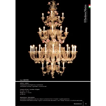 Zdjęcie Przezroczysty żyrandol z wielobarwnymi dekoracjami i kwiatami „torseo” - Il Paralume Marina