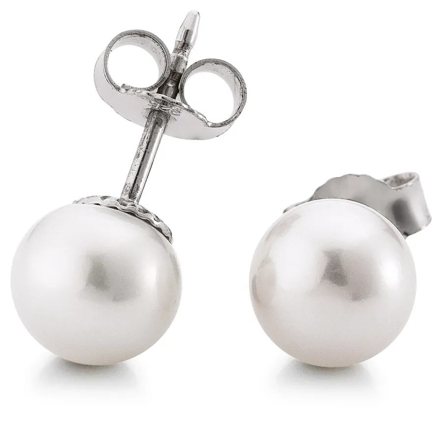 obrazek 1 Wyjątkowe subtelne w formie kolczyki z perłami słodkowodnymi wykonane z rodowanego srebra