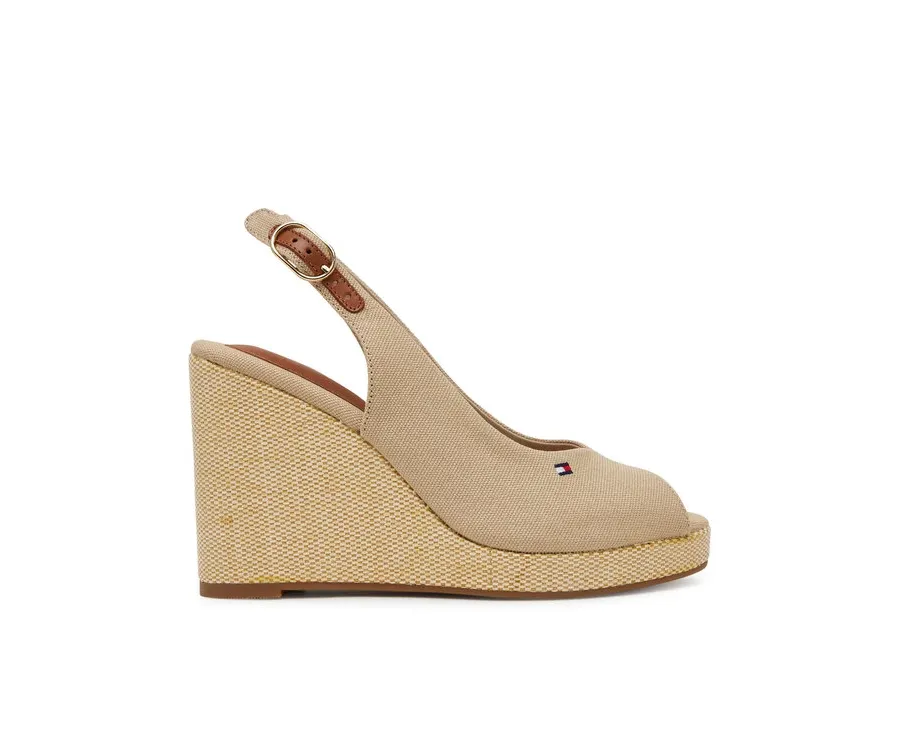 obrazek 1 Tommy Hilfiger Espadryle Flag High Wedge Espad Slingback FW0FW08597 Beżowy