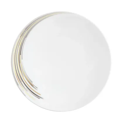 Zdjęcie Pięknie zdobiony porcelanowy okrągły talerz śniadaniowy 22,5 cm - Seltmann Weiden