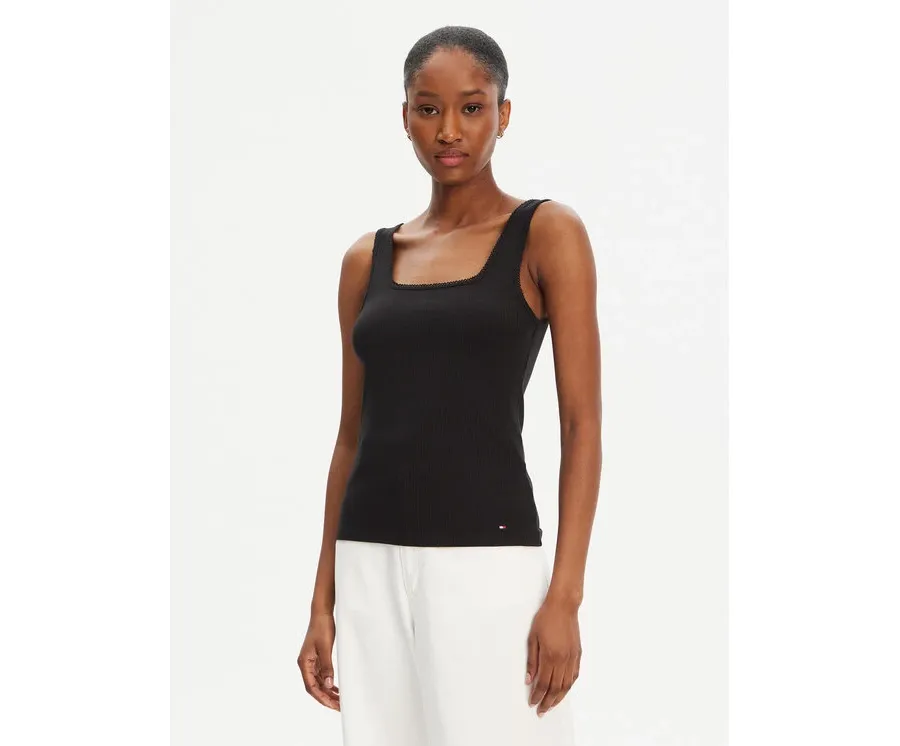 obrazek 1 Tommy Hilfiger Top WW0WW45444 Czarny Slim Fit