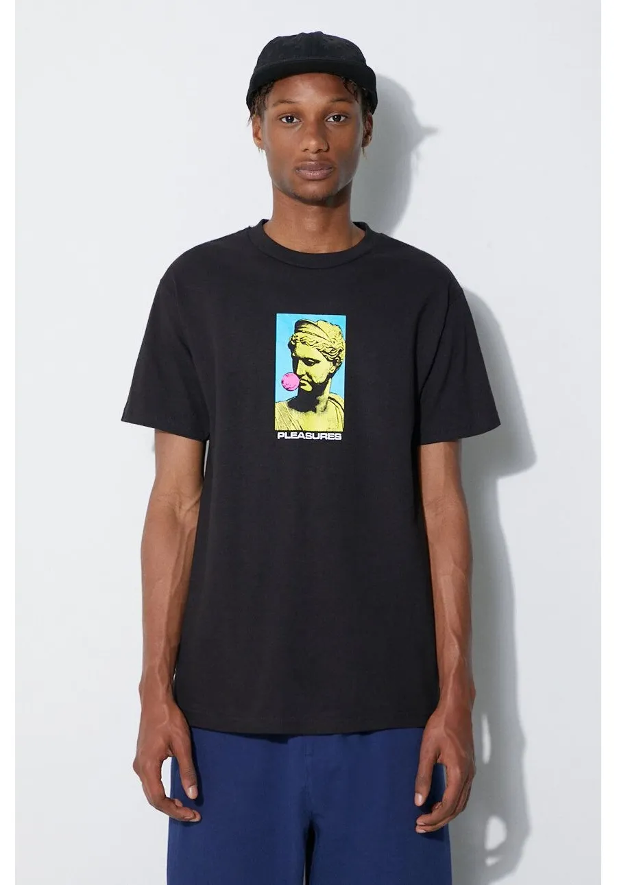 obrazek 1 PLEASURES t-shirt bawełniany kolor czarny z nadrukiem